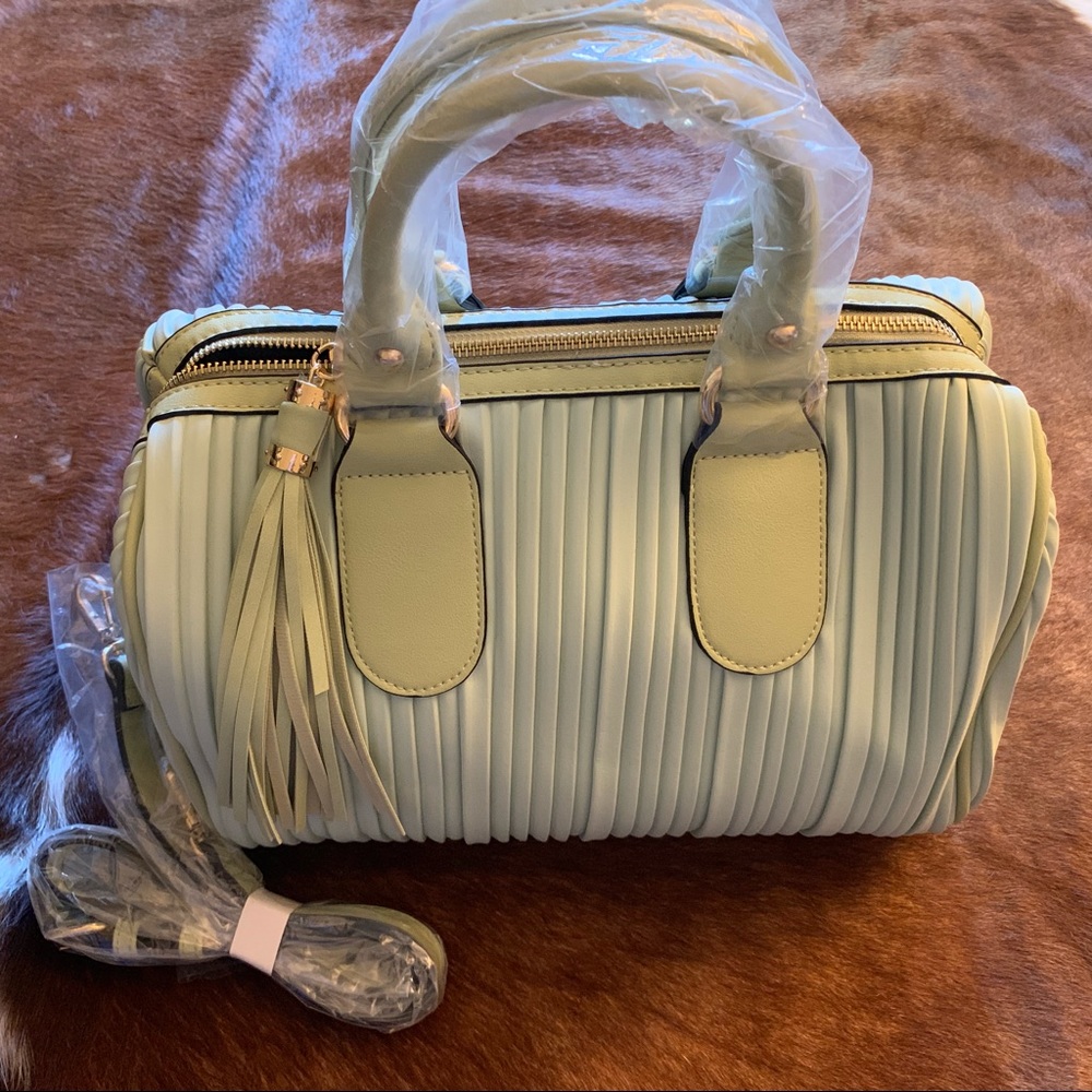 Mint tassel crossbody